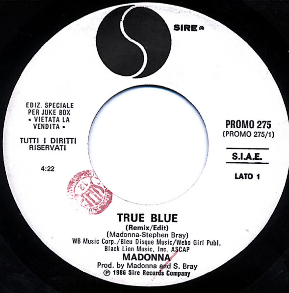 Madonna | True Blue (Italy Promo)