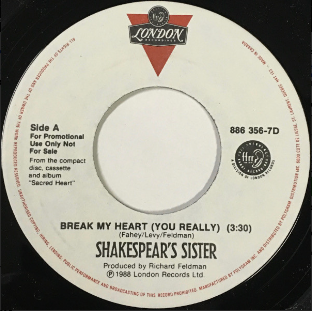 Shakespear's Sister | Break My Heart (You Really) (Promo - Canada)