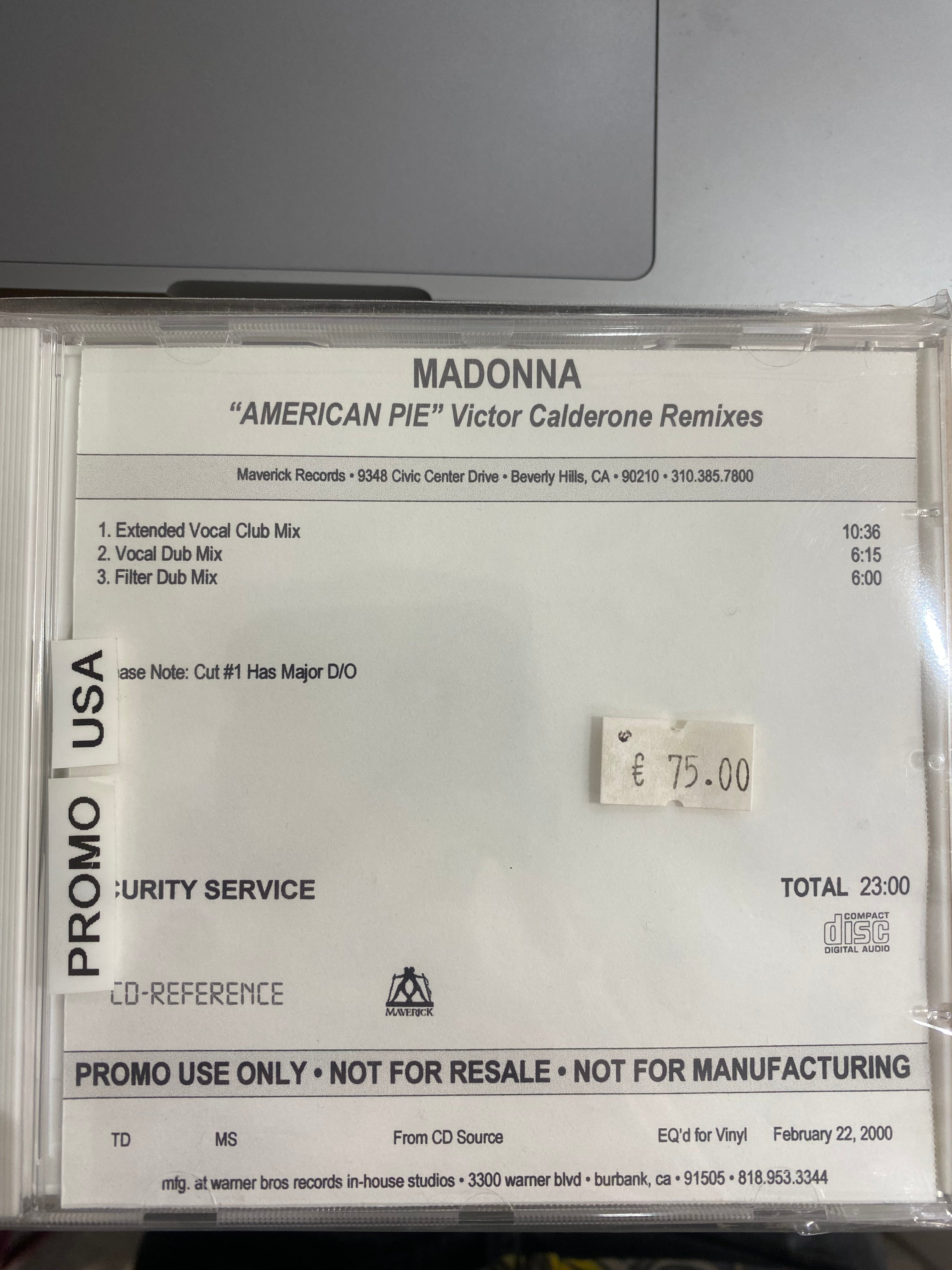 Madonna | American Pie - Victor Calderone Remixes (promo USA)