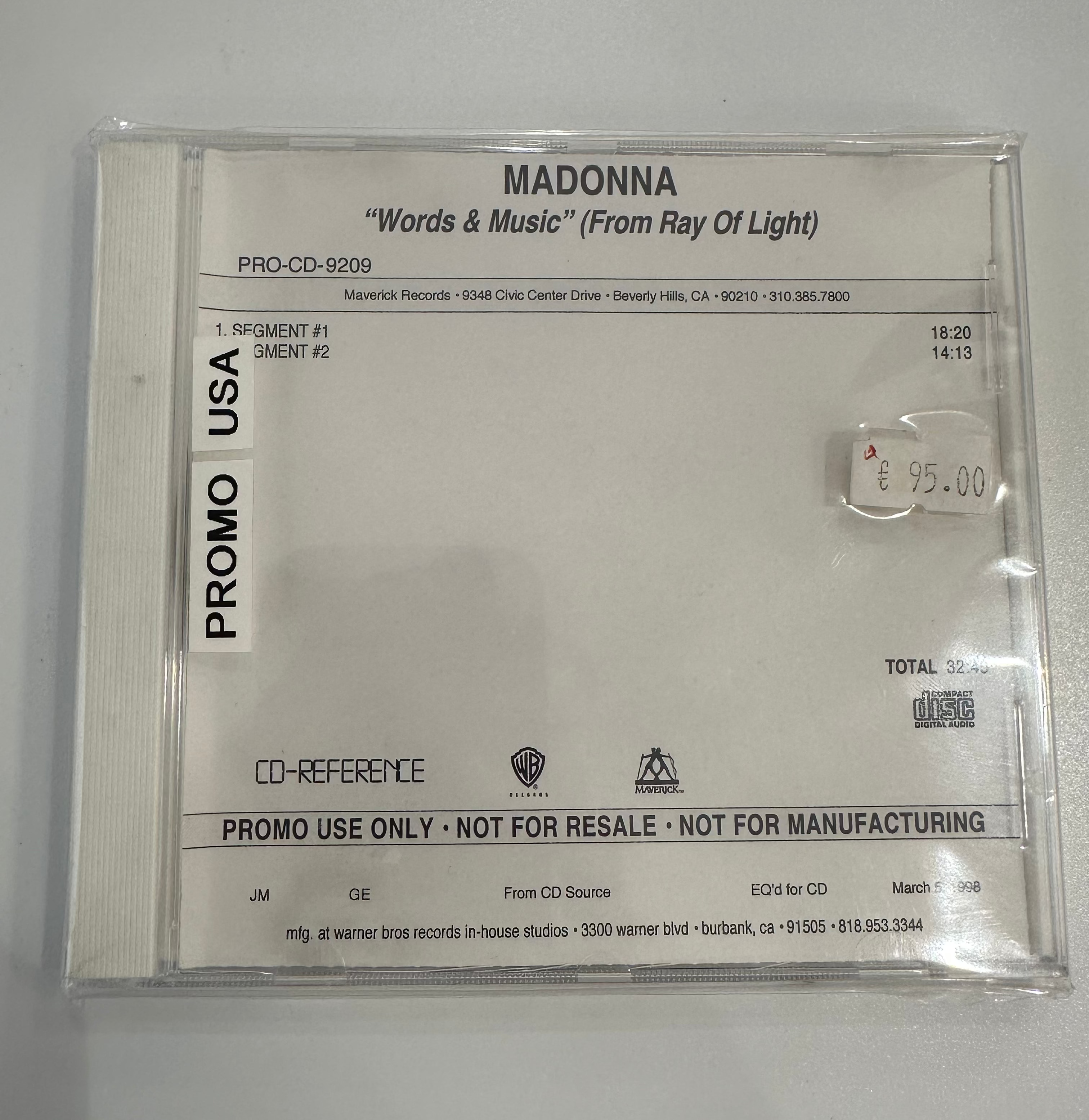 Madonna | Ray of light (CD Promo USA)