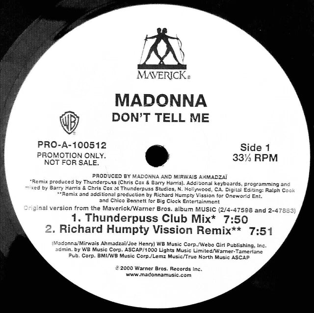 Madonna | Don't tell me - remixes (US promo)