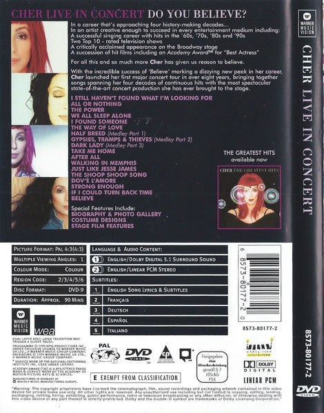Cher | Live in Concert - DVD