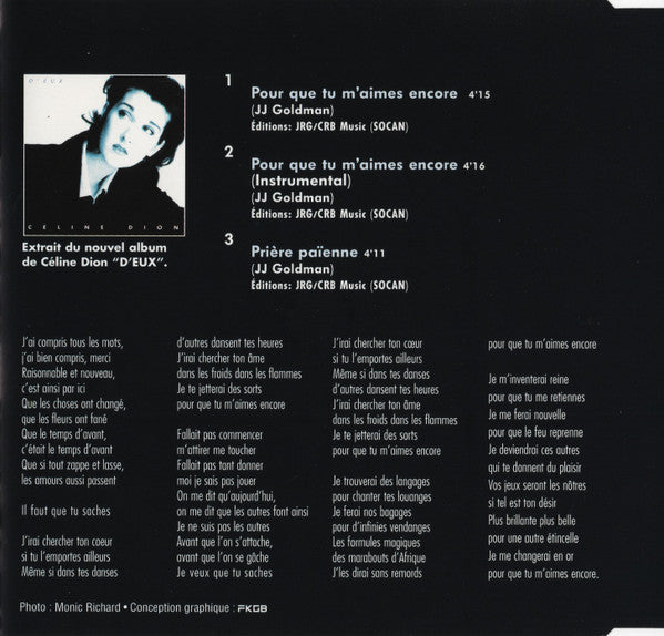 Céline Dion | Pour que tu m'aimes encore - CD (France)