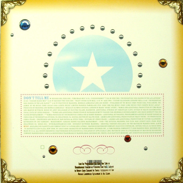 Madonna | Don't Tell Me (Blue Vinyl - USA)