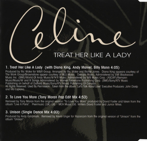 Céline Dion | Treat her like a lady - CD (europe)