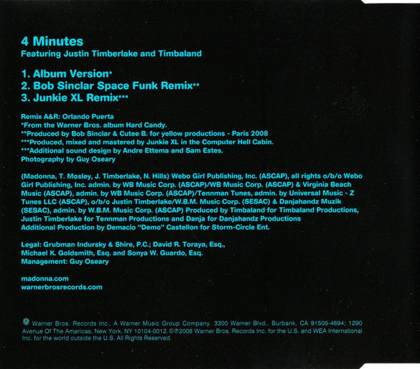 Madonna & Justin Timberlake | 4 Minutes - CD (Europe)