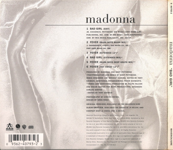 Madonna | Bad Girl - CD (USA)
