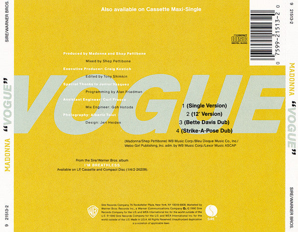 Madonna | Vogue - Maxi Single (USA)