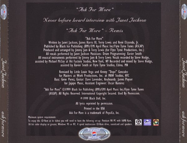 Janet Jackson | Pepsi - Ask For More - CD Promo (US)