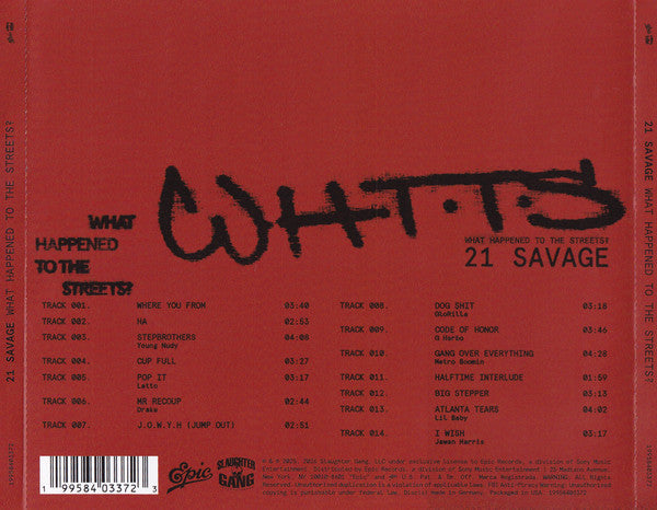 21 Savage | What Happened to the Streets? - CD