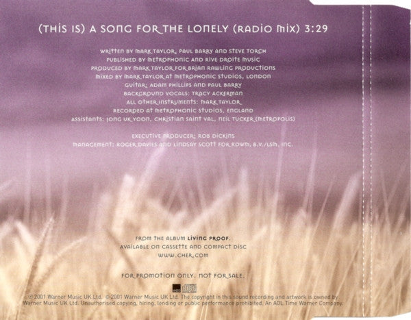 Cher | Song For The Lonely - CD promo (Europe)