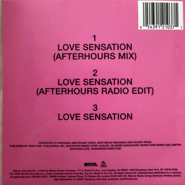 Madonna & Kylie Minogue | Love Sensation - CD single