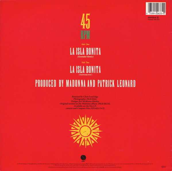 Madonna | La Isla Bonita - Maxi 45T (Europe)