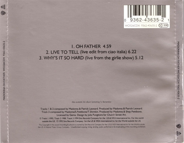 Madonna | Oh Father - CD + postcards (UK)