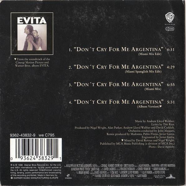 Madonna | Don't Cry For Me Argentina (France)