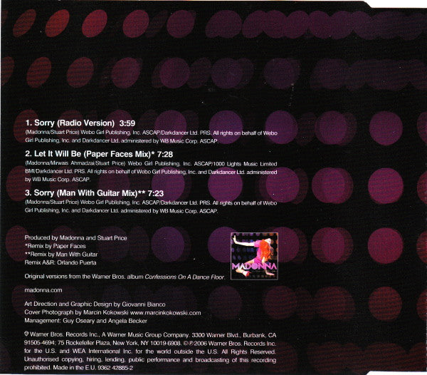 Madonna | Sorry - CD (Europe)