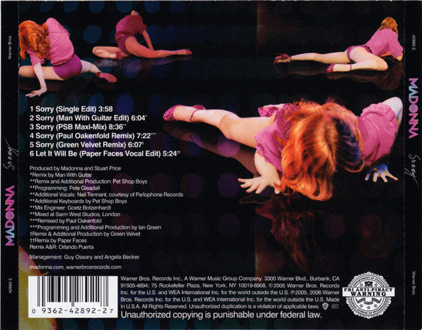 Madonna | Sorry (USA)