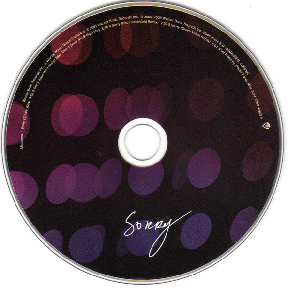 Madonna | Sorry - CD maxi (Europe)