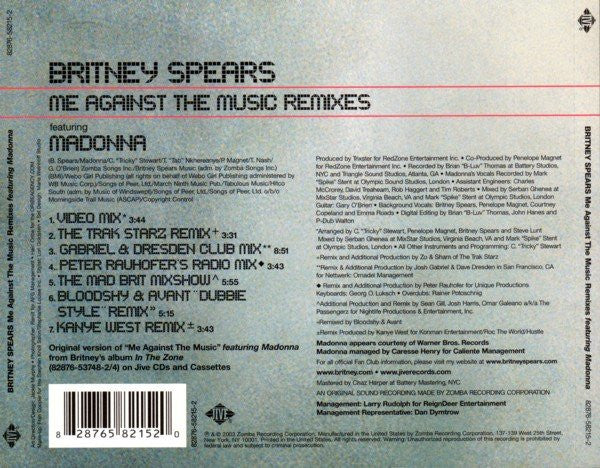 Britney Spears | Me Against The Music - Remixes (USA)