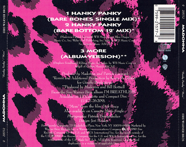 Madonna | Hanky Panky - CD (USA)