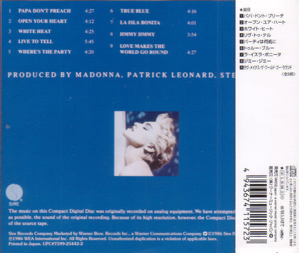 Madonna | True Blue (1986 edition - Forever young series - Japon)