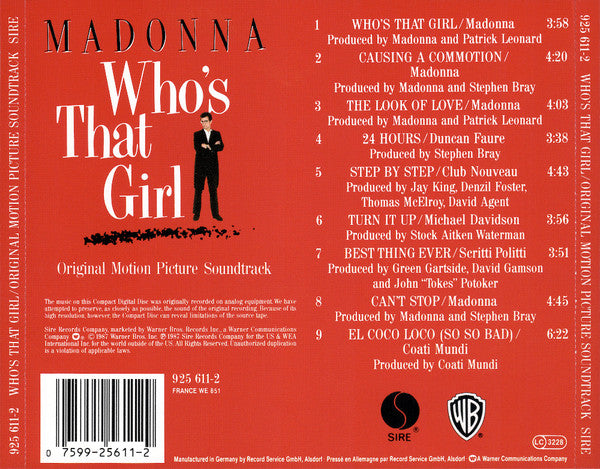 Madonna | Who's That Girl (Europe)