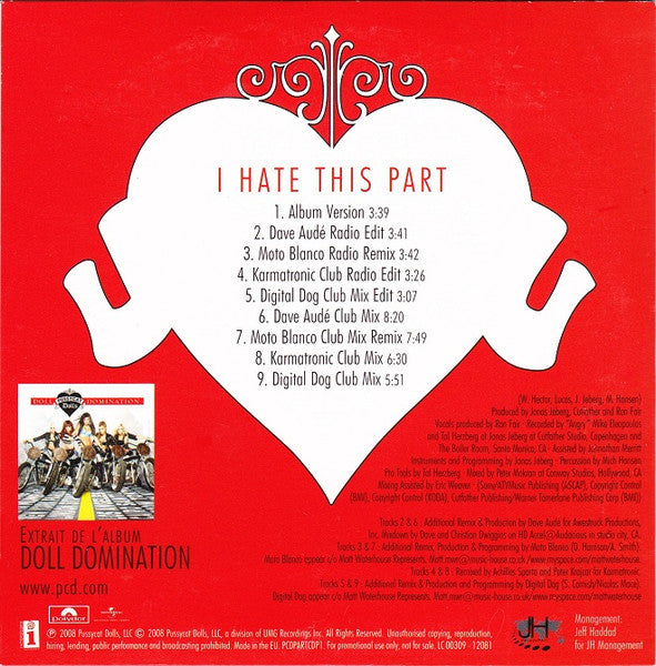 Pussycat Dolls | I Hate This Part - CD promo